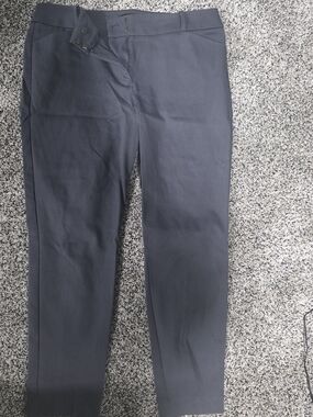 THE LOFT Womans Julie Skinny Classic Flat-Front Dress Pants - Dark Gray